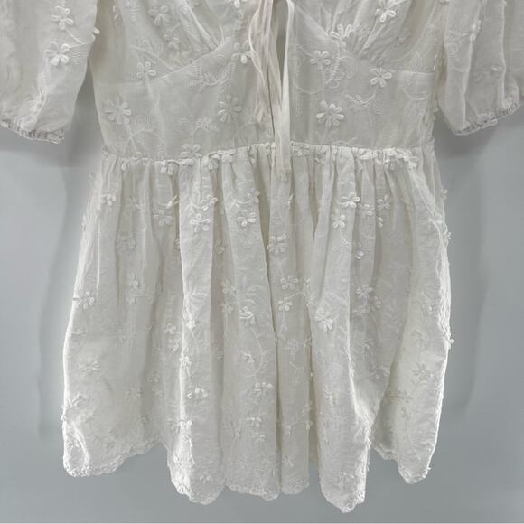 Showpo Cottagecore Abbey Tie Back Milkmaid Romantic Prairie Embroidered Dress 2 - Picture 5 of 16